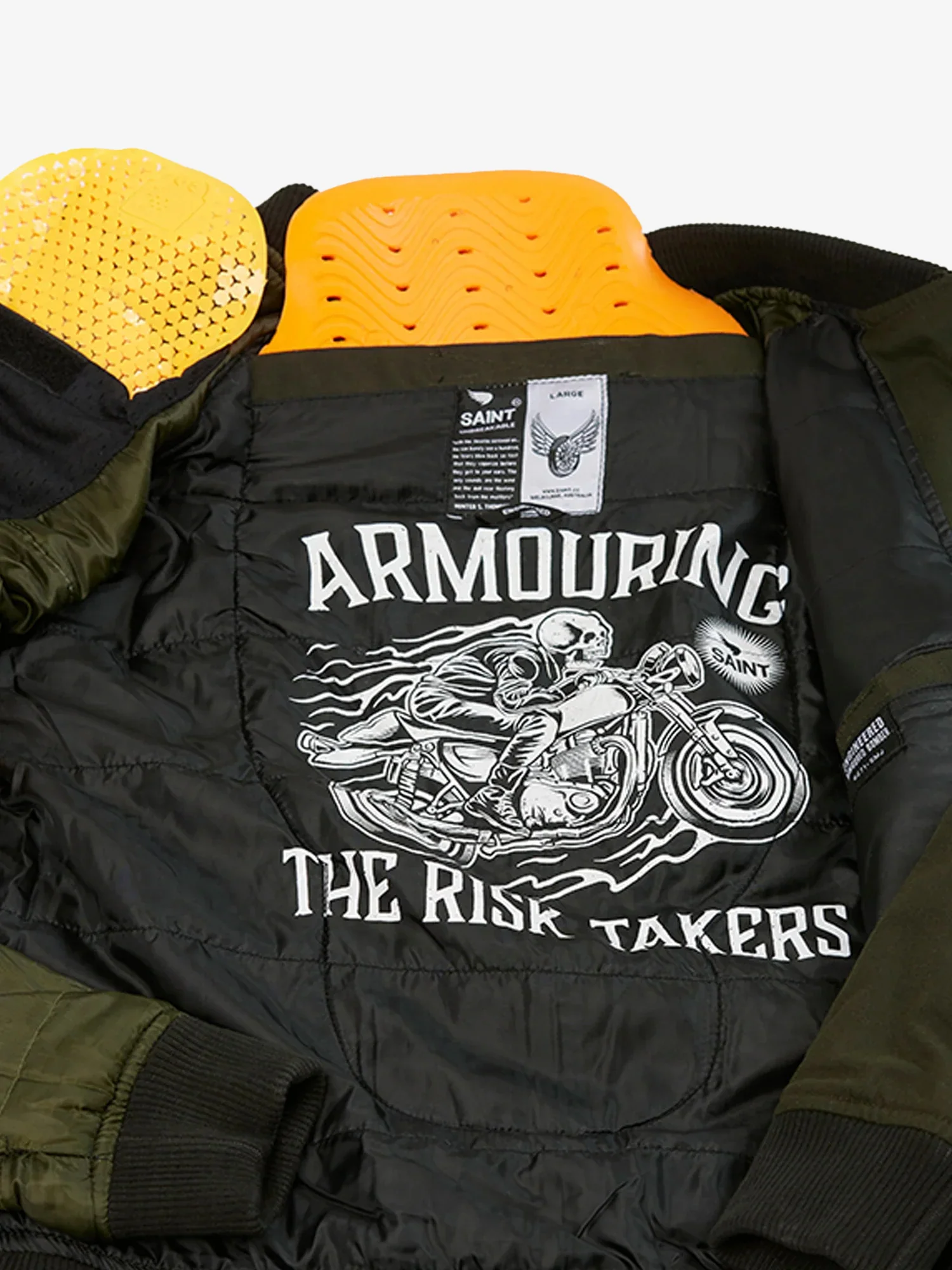 Armoured Bomber Jacket | Olive Green | Armour Included - Image 6