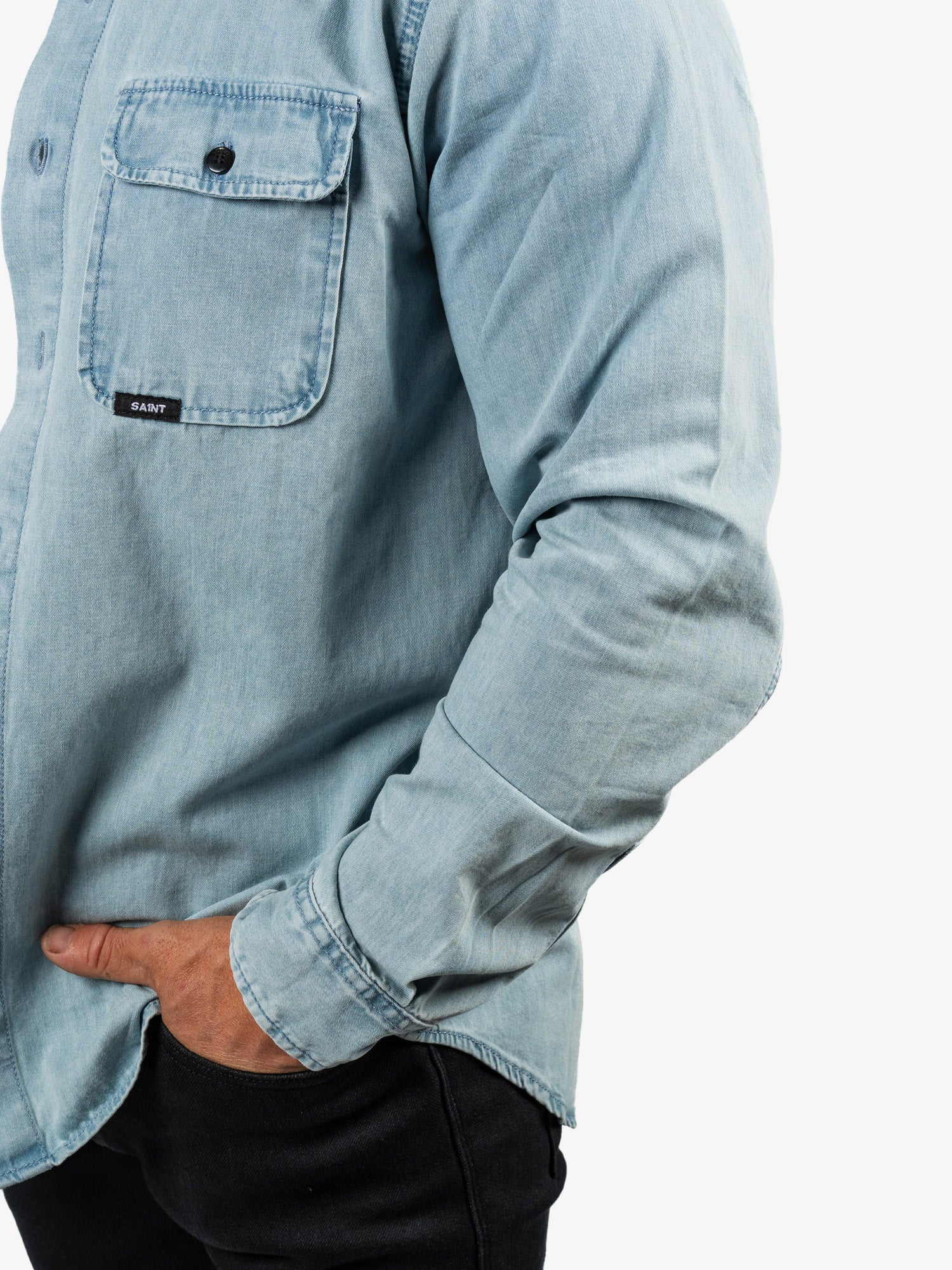 Bleached Denim Shirt - Image 3