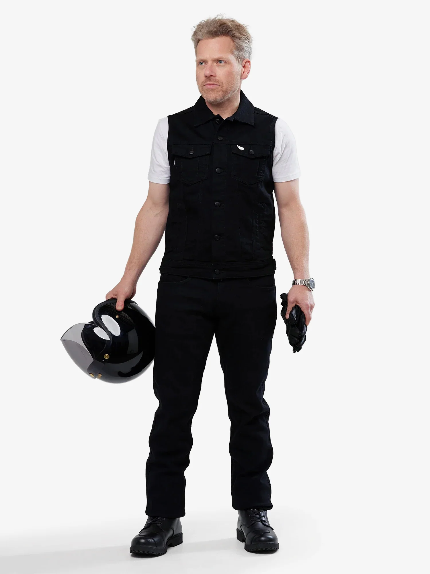 Moto Denim Vest | Black - Image 4