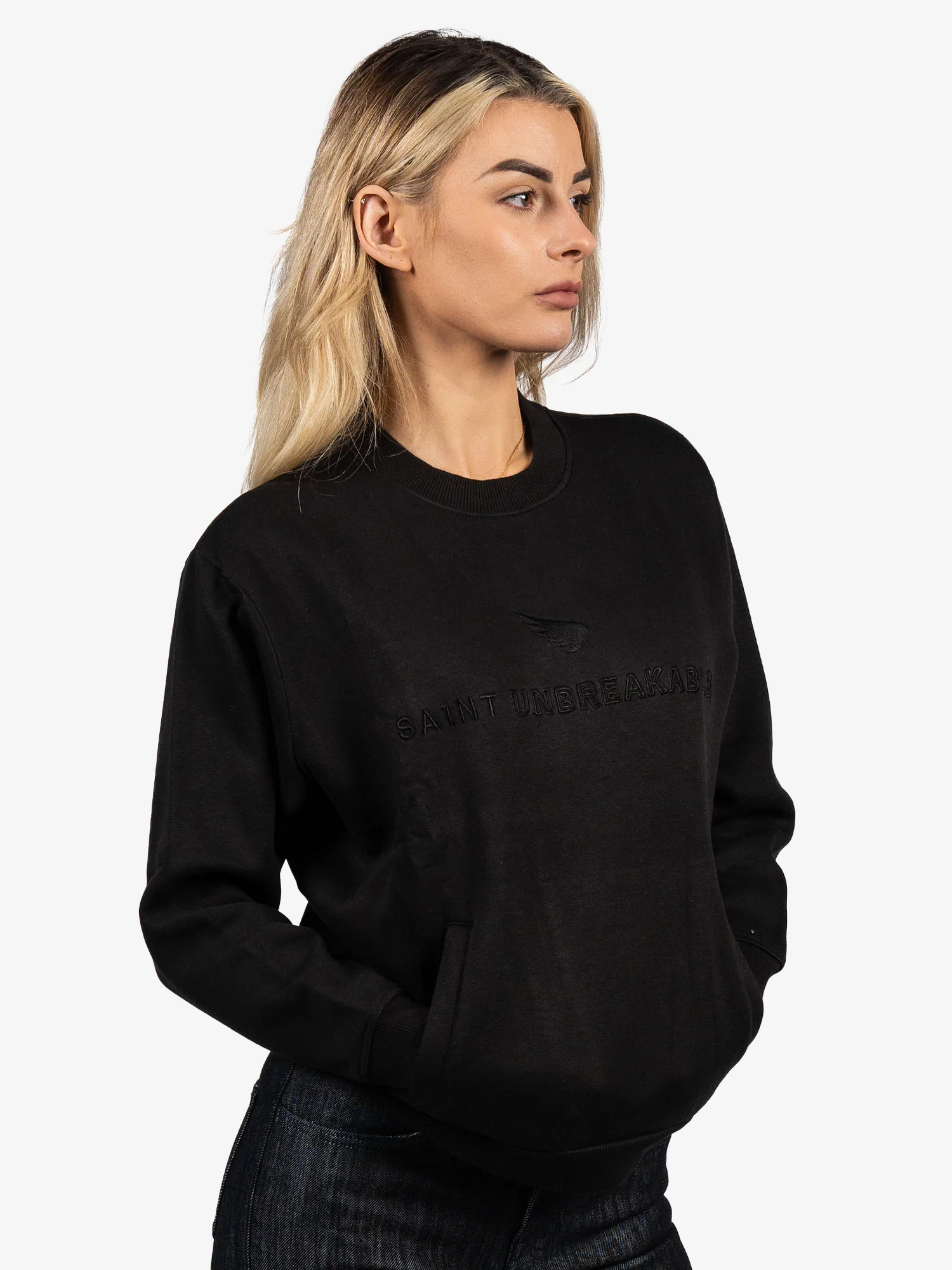 SA1NT Women's Embroidered Crew - Image 4